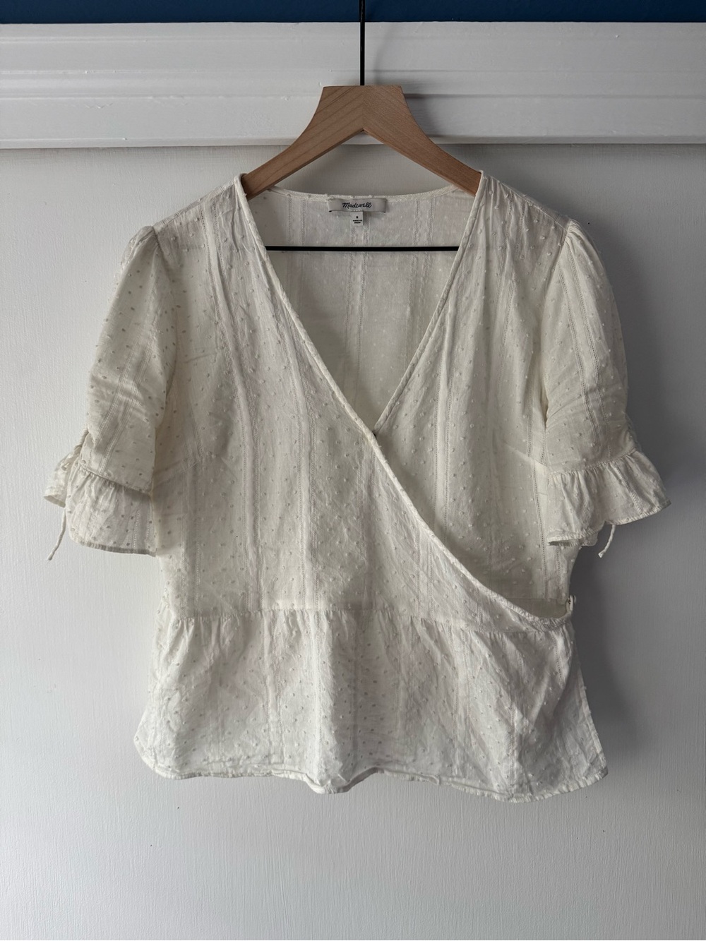 Madewell Textured Wrap Blouse | Size 8